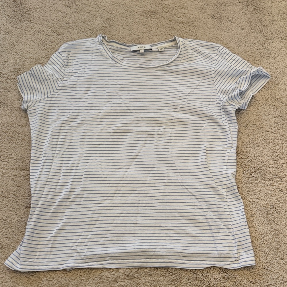 Striped White and Blue Vince t